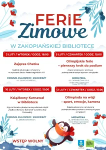 Ferie zimowe 2026 w Bibliotece Zakopiańskiej