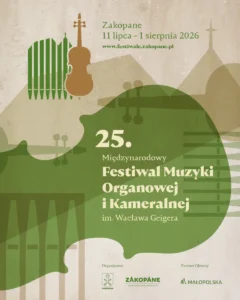 Plakat Międzynarodowy Festiwal Muzyki Organowej i Kameralnej w Zakopanem 2026